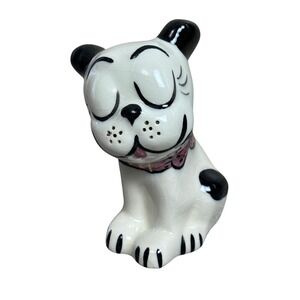 Vintage Ceramic Bulldog Figurine Shaker‎ Decor Kitchen Puppy Sleepy Pug 5.5"